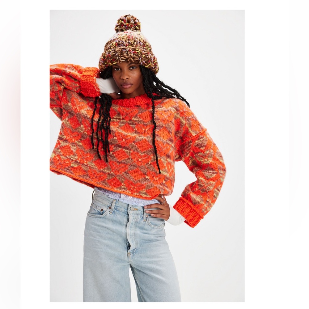 Free People Argyle Sweater